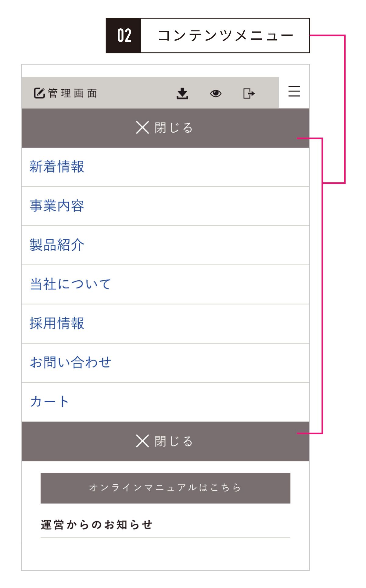 コンテンツメニュー